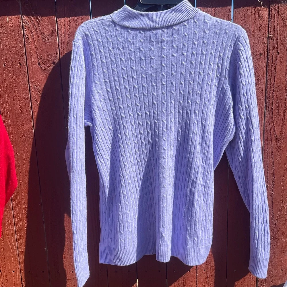 Karen Scott Petite Soft Purple Sweater Retro Light Lavender